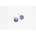 Dangle Earrings Vintage 925 Sterling Silver Synthetic Star Sapphire Stone D552